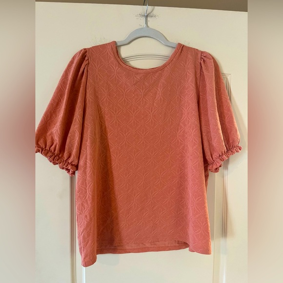 LC Lauren Conrad Tops - Lauren Conrad Light Pumpkin Women's Puff Sleeve Blouse Size Large